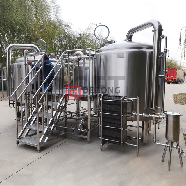2000L equipamentos de cervejaria de cerveja em aço inoxidável três navios cervejaria aquecida a vapor com agitador de fundo para a Suécia